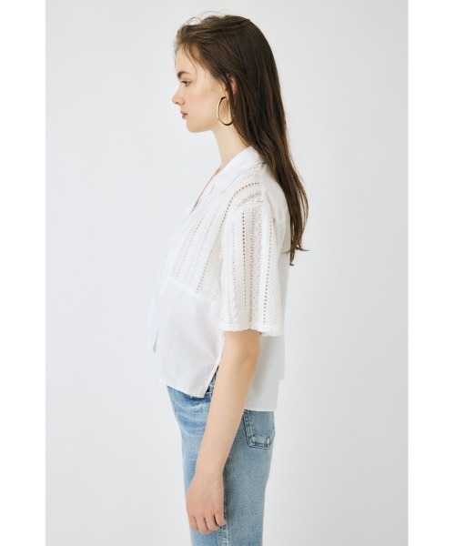 MOUSSY(マウジー)の「【セットアップ対応】LACE OPEN COLLAR シャツ(シャツ/ブラウス・レディース・ブラック/ホワイト・FREE)」の17枚目の写真