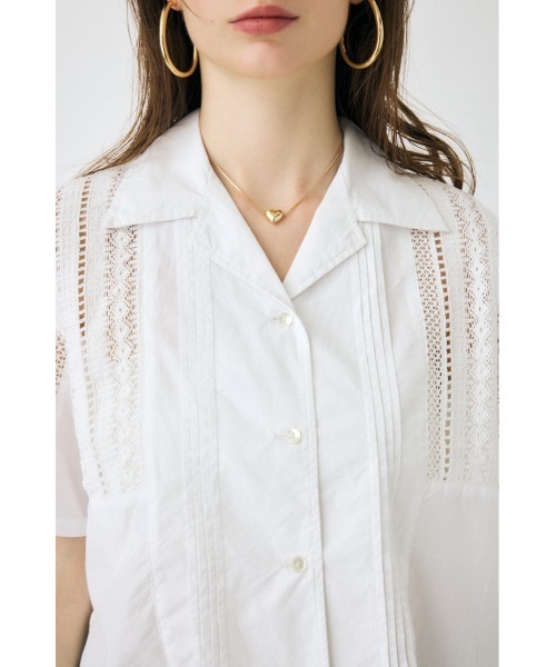 MOUSSY(マウジー)の「【セットアップ対応】LACE OPEN COLLAR シャツ(シャツ/ブラウス・レディース・ブラック/ホワイト・FREE)」の19枚目の写真