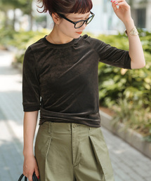 Spick & Span | 《追加》ベロアハーフスリーブプルオーバー(Tシャツ/カットソー)