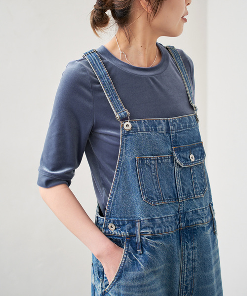 Spick & Span（スピックアンドスパン）の「《追加》ベロアハーフスリーブプルオーバー（Tシャツ/カットソー・レディース・ライトグレー/ブラウン/ブルー・FREE）」の6枚目の写真