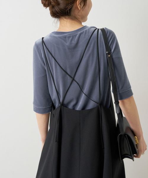 Spick & Span（スピックアンドスパン）の「《追加》ベロアハーフスリーブプルオーバー（Tシャツ/カットソー・レディース・ライトグレー/ブラウン/ブルー・FREE）」の14枚目の写真