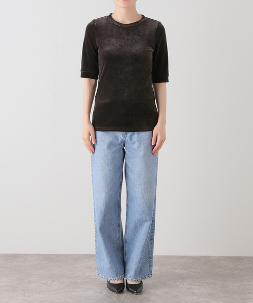 Spick & Span（スピックアンドスパン）の「《追加》ベロアハーフスリーブプルオーバー（Tシャツ/カットソー・レディース・ライトグレー/ブラウン/ブルー・FREE）」の16枚目の写真