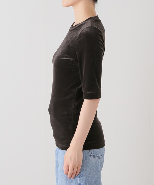 Spick & Span（スピックアンドスパン）の「《追加》ベロアハーフスリーブプルオーバー（Tシャツ/カットソー・レディース・ライトグレー/ブラウン/ブルー・FREE）」の17枚目の写真