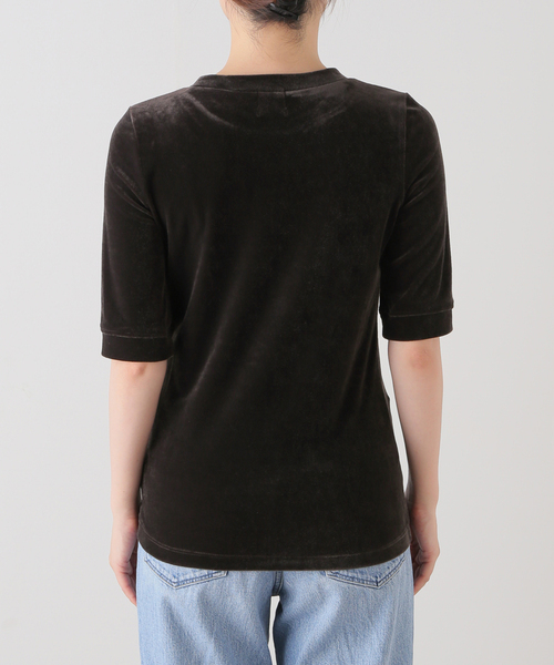 Spick & Span（スピックアンドスパン）の「《追加》ベロアハーフスリーブプルオーバー（Tシャツ/カットソー・レディース・ライトグレー/ブラウン/ブルー・FREE）」の18枚目の写真