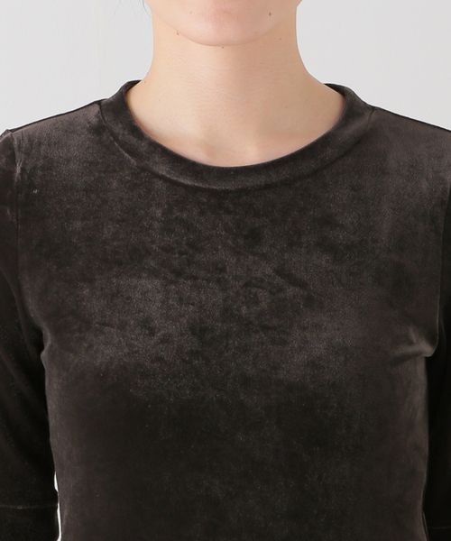 Spick & Span（スピックアンドスパン）の「《追加》ベロアハーフスリーブプルオーバー（Tシャツ/カットソー・レディース・ライトグレー/ブラウン/ブルー・FREE）」の22枚目の写真