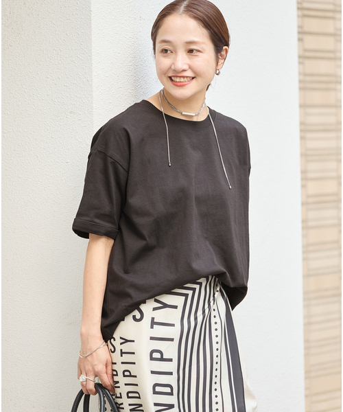 JOURNAL STANDARD（ジャーナルスタンダード）の「《追加3》汗ジミ防止天竺ビッグT（Tシャツ/カットソー・レディース・ホワイト/ブラック系その他/チャコールグレー・FREE）」の13枚目の写真