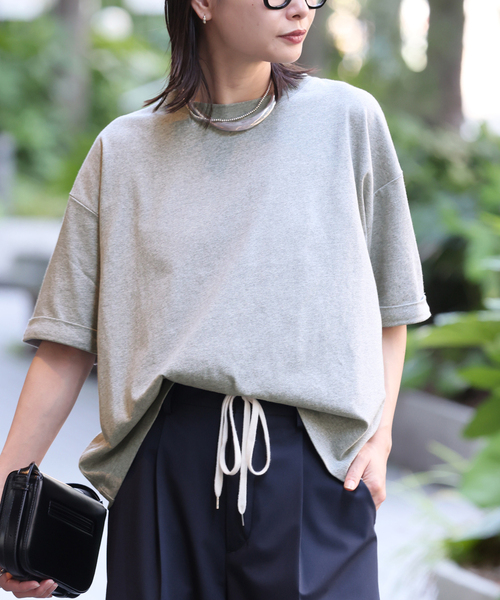 JOURNAL STANDARD（ジャーナルスタンダード）の「《追加3》汗ジミ防止天竺ビッグT（Tシャツ/カットソー・レディース・ホワイト/ブラック系その他/チャコールグレー・FREE）」の19枚目の写真