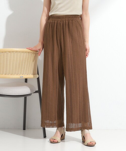 DRESKIP(ドレスキップ)の「【S-LL】クロシェ風レースイージーワイドパンツ(その他パンツ・レディース・ブラック/ブラウン系/ライトベージュ・01/02/03/04)」の2枚目の写真