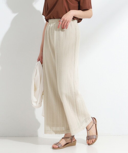 DRESKIP(ドレスキップ)の「【S-LL】クロシェ風レースイージーワイドパンツ(その他パンツ・レディース・ブラック/ブラウン系/ライトベージュ・01/02/03/04)」の3枚目の写真