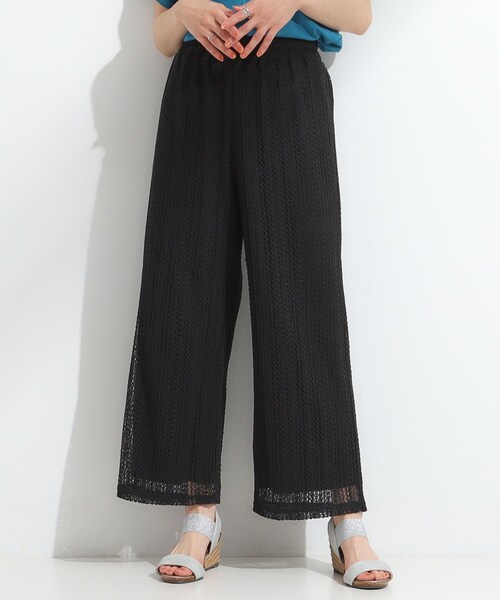 DRESKIP(ドレスキップ)の「【S-LL】クロシェ風レースイージーワイドパンツ(その他パンツ・レディース・ブラック/ブラウン系/ライトベージュ・01/02/03/04)」の4枚目の写真