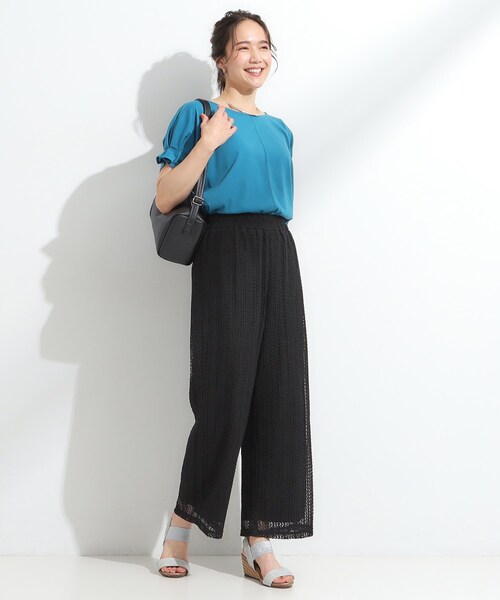 DRESKIP(ドレスキップ)の「【S-LL】クロシェ風レースイージーワイドパンツ(その他パンツ・レディース・ブラック/ブラウン系/ライトベージュ・01/02/03/04)」の6枚目の写真