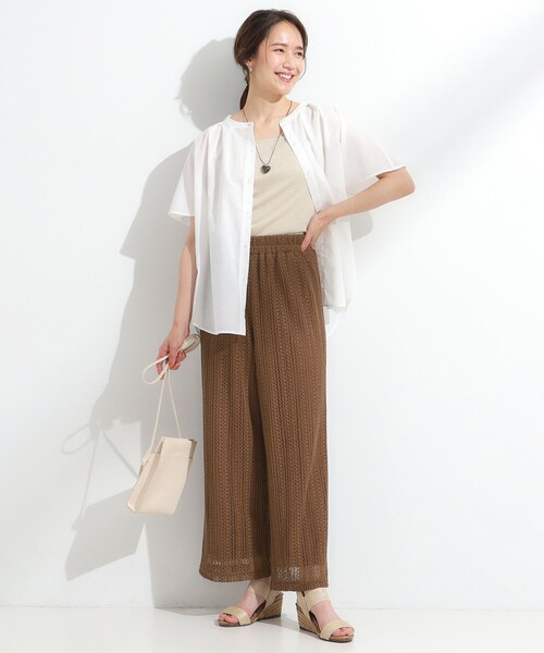 DRESKIP(ドレスキップ)の「【S-LL】クロシェ風レースイージーワイドパンツ(その他パンツ・レディース・ブラック/ブラウン系/ライトベージュ・01/02/03/04)」の10枚目の写真