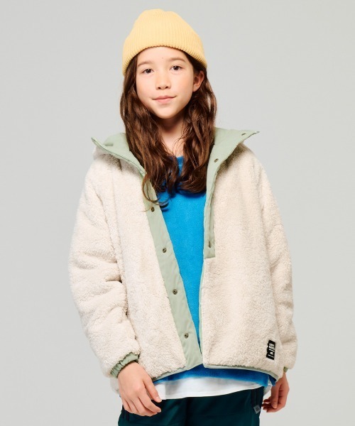 KRIFF MAYER Kid's Collection（クリフメイヤーキッズコレクション）の「耐風ボアジャケット（その他アウター・キッズ・セージグリーン/ネイビー/アイボリー/グレイッシュベージュ・170/160/140/130/120/150）」の2枚目の写真