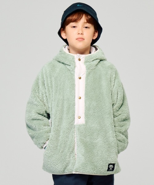 KRIFF MAYER Kid's Collection（クリフメイヤーキッズコレクション）の「耐風ボアジャケット（その他アウター・キッズ・セージグリーン/ネイビー/アイボリー/グレイッシュベージュ・170/160/140/130/120/150）」の4枚目の写真