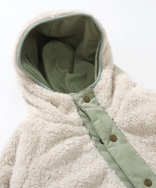 KRIFF MAYER Kid's Collection（クリフメイヤーキッズコレクション）の「耐風ボアジャケット（その他アウター・キッズ・セージグリーン/ネイビー/アイボリー/グレイッシュベージュ・170/160/140/130/120/150）」の19枚目の写真