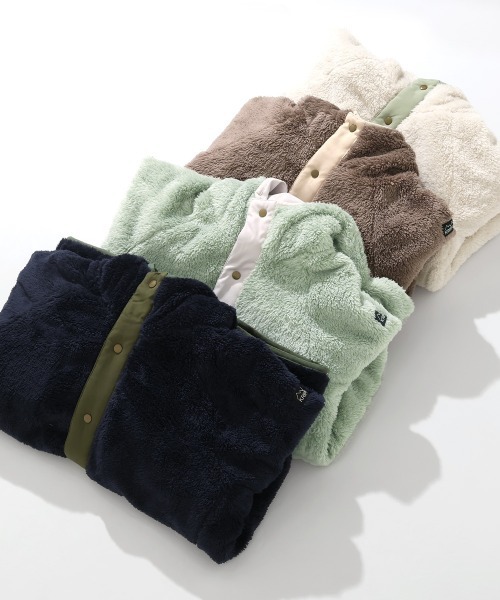 KRIFF MAYER Kid's Collection（クリフメイヤーキッズコレクション）の「耐風ボアジャケット（その他アウター・キッズ・セージグリーン/ネイビー/アイボリー/グレイッシュベージュ・170/160/140/130/120/150）」の5枚目の写真