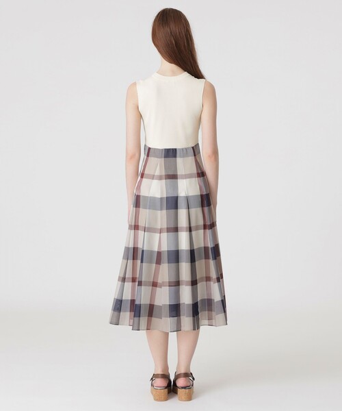 セール】【美人百花コラボ】ニットドッキングドレス（ワンピース