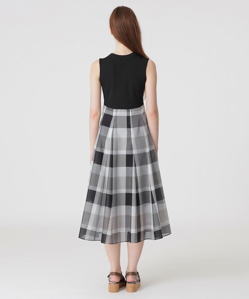 【美品✨】ブルーレーベルクレストブリッジ　ニットワンピース　ドッキング　チェック BLUE LABEL CRESTBRIDGE（ブルーレーベルクレストブリッジ）の