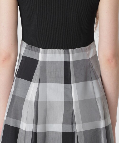 BLUE LABEL CRESTBRIDGE ドッキングドレス ワンピース BLUE LABEL CRESTBRIDGE ワンピース 「美人百花コラボ」ニット