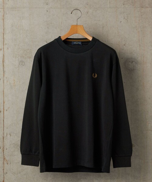FRED PERRY(フレッドペリー)の「【SHIPS別注】FRED PERRY: ピケ ロングスリーブ T シャツ(Tシャツ/カットソー・メンズ・ナチュラル/ブラック/ネイビー/オートミール/ダークグレー/ダークブルー・SMALL/MEDIUM/LARGE/X-LARGE)」の2枚目の写真