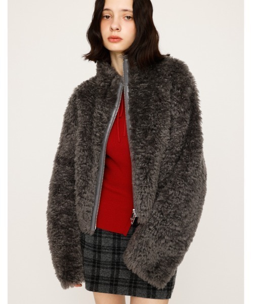 2サイズ展開】CURLED BOA BZ カールド ボア ブルゾン 秋服（ブルゾン