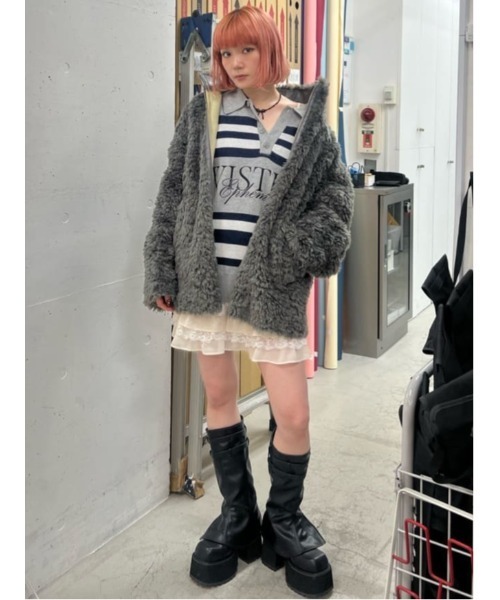 2サイズ展開】CURLED BOA BZ カールド ボア ブルゾン 秋服（ブルゾン