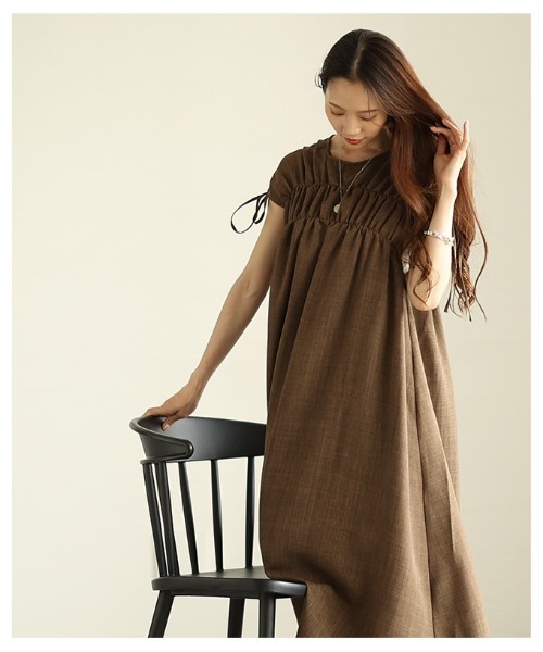 わらとも様 新商品】洗える、涼しい、着映える。印象自在な2wayギャザーワンピース