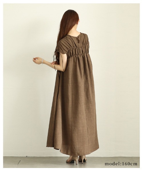 セール】スラブツイードビスチェ見えシャーリングワンピース