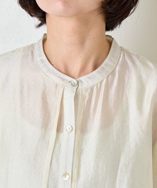 値下げ不可ジェナエスパスメルヴェイユ　レイヤードメッシュブルゾン　シアーシャツ FACE 2WAY LENGTH L/S SHIRT（シャツ/ブラウス）｜X-girl