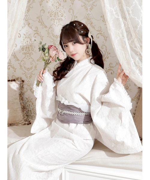 お嬢さん総レースレースフリルセパレート浴衣（浴衣）｜NOEMIE