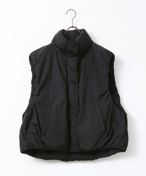 hunch（ハンチ）の「薄中綿 バルーンベスト（ダウンベスト・レディース・ダークブラウン/オフホワイト/ブラック・FREE）」の14枚目の写真