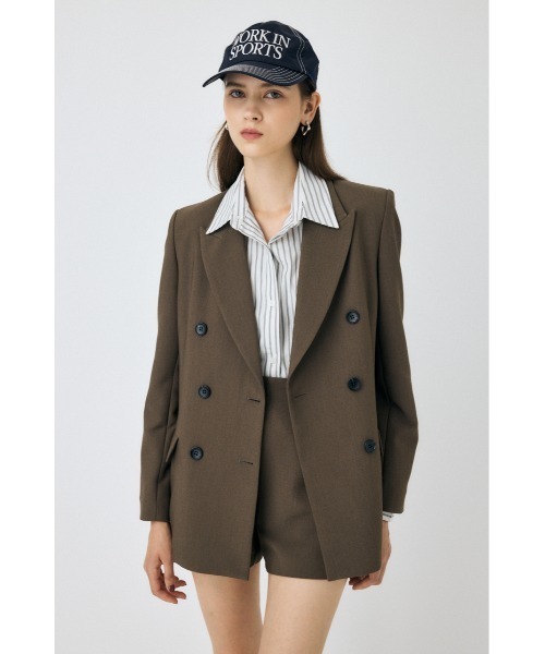 MOUSSY(マウジー)の「【25年AW新作】DOUBLE BREASTED PEAKED ジャケット(テーラードジャケット・レディース・ブラウン/ダークネイビー・1/2)」の3枚目の写真