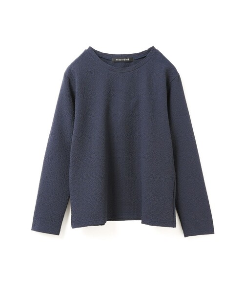 mizuiroind（ミズイロインド）の「mizuiro ind ジャカードクルーネックプルオーバー（Tシャツ/カットソー・レディース・オフホワイト/ブラック/ネイビー/グレー・FREE）」の4枚目の写真
