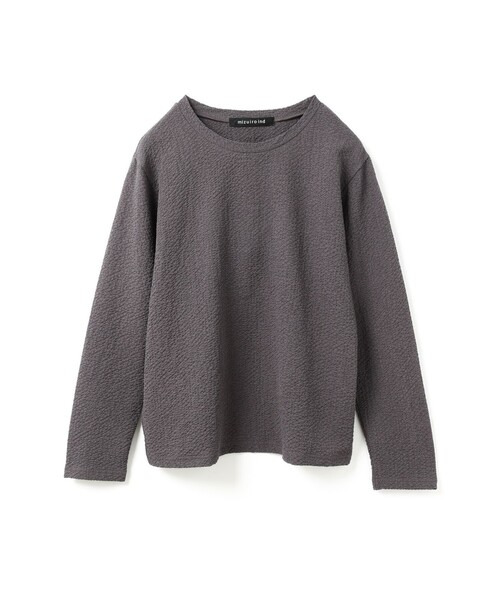 mizuiroind（ミズイロインド）の「mizuiro ind ジャカードクルーネックプルオーバー（Tシャツ/カットソー・レディース・オフホワイト/ブラック/ネイビー/グレー・FREE）」の3枚目の写真