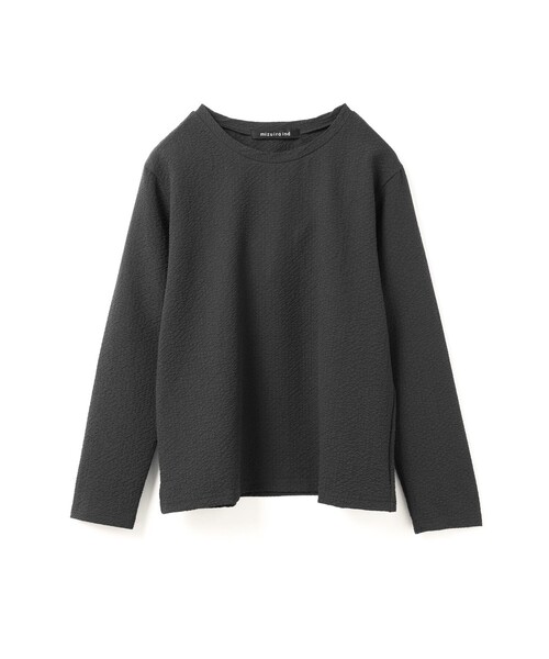 mizuiroind（ミズイロインド）の「mizuiro ind ジャカードクルーネックプルオーバー（Tシャツ/カットソー・レディース・オフホワイト/ブラック/ネイビー/グレー・FREE）」の5枚目の写真
