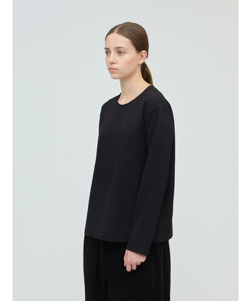 mizuiroind（ミズイロインド）の「mizuiro ind ジャカードクルーネックプルオーバー（Tシャツ/カットソー・レディース・オフホワイト/ブラック/ネイビー/グレー・FREE）」の10枚目の写真