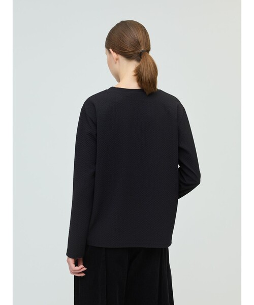 mizuiroind（ミズイロインド）の「mizuiro ind ジャカードクルーネックプルオーバー（Tシャツ/カットソー・レディース・オフホワイト/ブラック/ネイビー/グレー・FREE）」の12枚目の写真