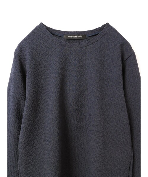 mizuiroind（ミズイロインド）の「mizuiro ind ジャカードクルーネックプルオーバー（Tシャツ/カットソー・レディース・オフホワイト/ブラック/ネイビー/グレー・FREE）」の18枚目の写真