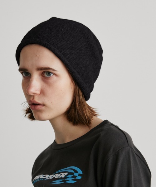 Auntie Rosa Holiday(アンティローザホリデー)の「ルーズニットワッチ(ニットキャップ/ビーニー・レディース・チャコールグレー/ブラック・FREE)」の6枚目の写真