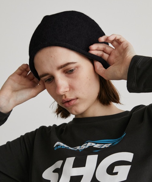 Auntie Rosa Holiday(アンティローザホリデー)の「ルーズニットワッチ(ニットキャップ/ビーニー・レディース・チャコールグレー/ブラック・FREE)」の7枚目の写真