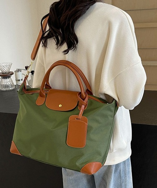 DAY CLOSET（デイ クローゼット）の「レディース 2WAY肩掛けショルダー×ボストンバッグ［A4収納可/マチあり/大容量］（ボストンバッグ・レディース・グリーン系その他/ブラック/ブラック系その他/ブルー系その他・ONE SIZE）」の3枚目の写真