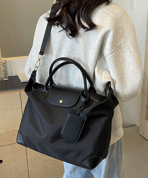 DAY CLOSET（デイ クローゼット）の「レディース 2WAY肩掛けショルダー×ボストンバッグ［A4収納可/マチあり/大容量］（ボストンバッグ・レディース・グリーン系その他/ブラック/ブラック系その他/ブルー系その他・ONE SIZE）」の16枚目の写真