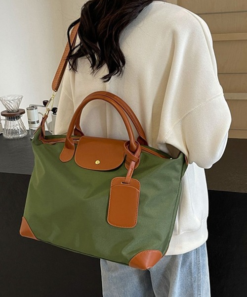 DAY CLOSET（デイ クローゼット）の「レディース 2WAY肩掛けショルダー×ボストンバッグ［A4収納可/マチあり/大容量］（ボストンバッグ・レディース・グリーン系その他/ブラック/ブラック系その他/ブルー系その他・ONE SIZE）」の11枚目の写真