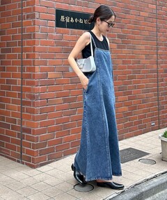 ワンピース MEDI 2WAY DENIM LIKE LACE DOCKING DRESS MEDI 2WAY DENIM LIKE LACE DOCKING DRESS