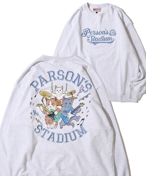 PERSON'S（パーソンズ）の「【PERSON’S STADIUM / パーソンズスタジアム】バンドネコ クルーネックスウェットプルオーバー（スウェット・レディース・ブラック/オートミール/ネイビー・MEDIUM/LARGE/X-LARGE）」の3枚目の写真