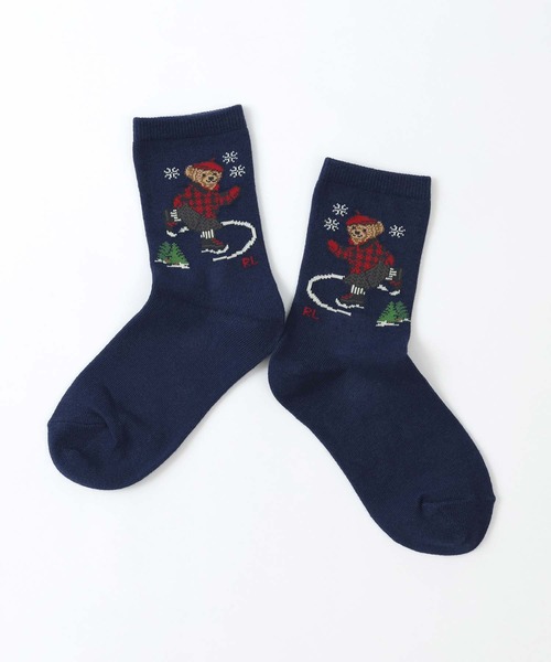 POLO RALPH LAUREN(ポロ ラルフ ローレン)の「POLO RALPH LAUREN オーガニックコットン混 SKATER BEAR キッズソックス 04803753(ソックス/靴下・キッズ・ダークグレー/ネイビー/オフホワイト・22-24cm/19-21cm)」の5枚目の写真