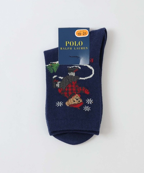 POLO RALPH LAUREN(ポロ ラルフ ローレン)の「POLO RALPH LAUREN オーガニックコットン混 SKATER BEAR キッズソックス 04803753(ソックス/靴下・キッズ・ダークグレー/ネイビー/オフホワイト・22-24cm/19-21cm)」の7枚目の写真