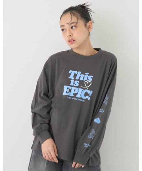 セール】【7days】ロゴソデプリントルーズロンT（Tシャツ/カットソー