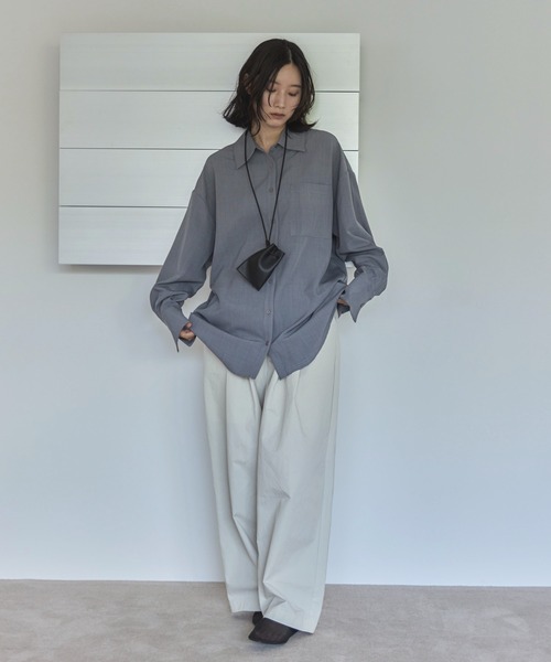 feepur（フェピュール）の「カットオフオーバーシャツ（シャツ/ブラウス・レディース・イエロー/ブラウン/ブルーグレー・MEDIUM）」の12枚目の写真