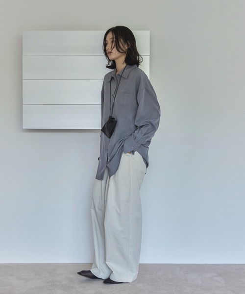 feepur（フェピュール）の「カットオフオーバーシャツ（シャツ/ブラウス・レディース・イエロー/ブラウン/ブルーグレー・MEDIUM）」の14枚目の写真